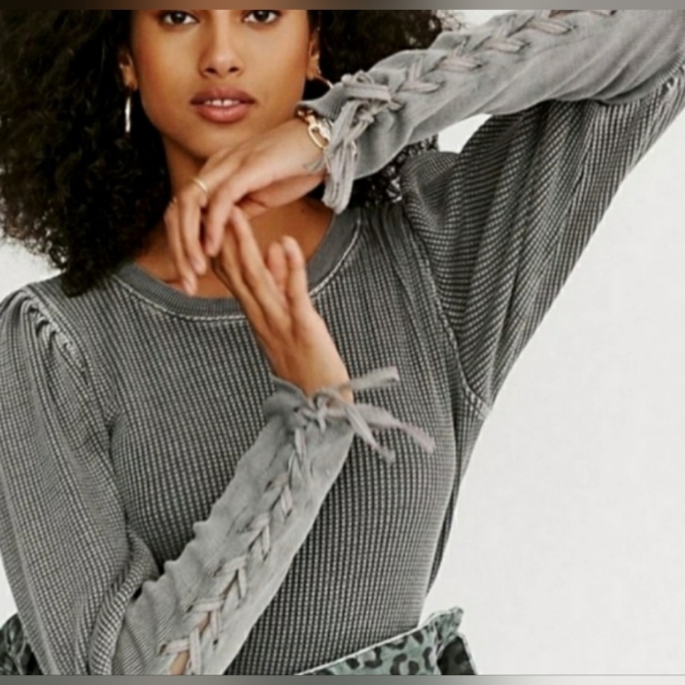 FREE People waffle knit top
